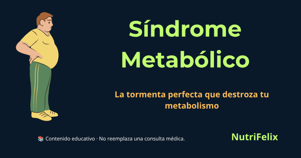 Ilustración de un hombre con cintura prominente o barriga, representando el síndrome metabólico y la importancia de la nutrición para la salud metabólica