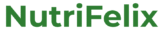 Logotipo de NutriFelix en color verde oscuro, con la palabra NutriFelix en tipografía moderna y limpia, representando nutrición celular y salud integral.